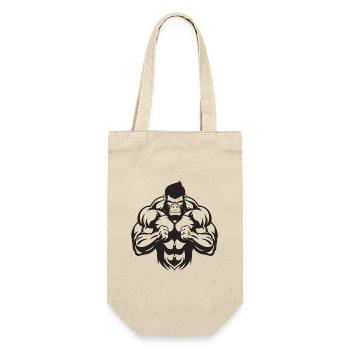 Gorilla Bodybuilding - Geschenkbeutel für Flaschen - Natur - Vorne