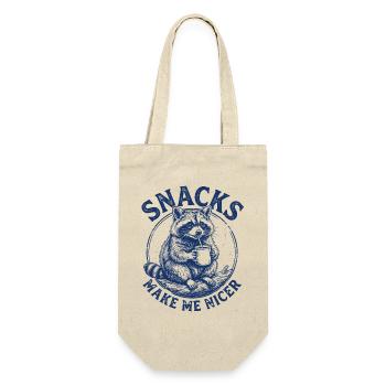 Raccoon, Snacks Make Me Nicer - Gift Bag for Bottles - nature - Front