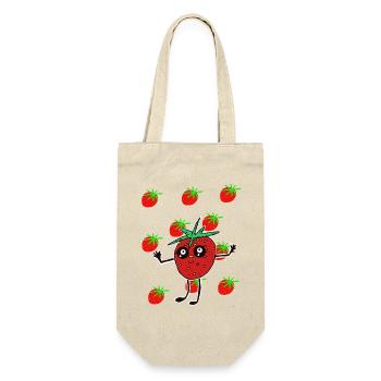 Strawberry Strawberries Fruit Kawaii Fruit - Gift Bag for Bottles - nature - Front