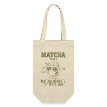 Matcha-Vibes, Matcha-Momente, Sip Cruise Chill Green - Geschenkbeutel für Flaschen - Natur - Vorne