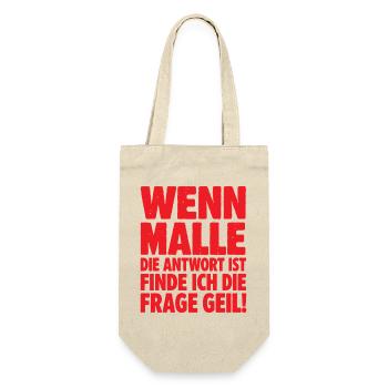 Malle 2026 Wenn Malle die Antwort ist finde ich... - Geschenkbeutel für Flaschen - Natur - Vorne