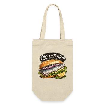  Döner Des Nordens Lustiger Fischbrötchen Spruch - Geschenkbeutel für Flaschen - Natur - Vorne