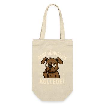 Hund mit Mittelfinger Kollege Humor - Geschenkbeutel für Flaschen - Natur - Vorne