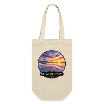 Uyuni-Salzsee Sonnenuntergang Emblem - Geschenkbeutel für Flaschen - Natur - Vorne