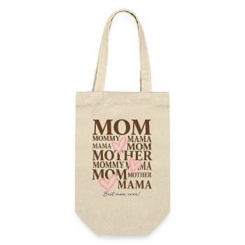 Best Mom Ever Mama Muttertag Geschenk Shirt - Geschenkbeutel für Flaschen - Natur - Vorne