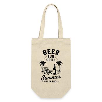 BEER SUN GRILL SUMMER NEVER ENDS Holiday - Gift Bag for Bottles - nature - Front