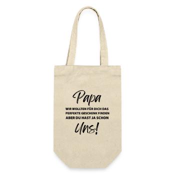 Papa wir wollen das perfekte geschenk für dich - Geschenkbeutel für Flaschen - Natur - Vorne