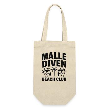 Malle Diven Beach Club Flamingo Mallorca Party - Geschenkbeutel für Flaschen - Natur - Vorne