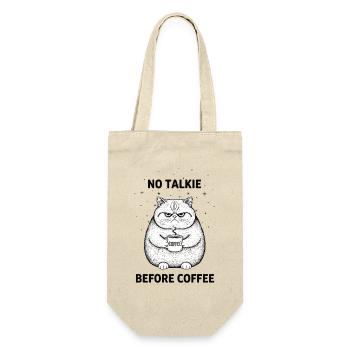 No conversation in front of coffee lover cat - Gift Bag for Bottles - nature - Front