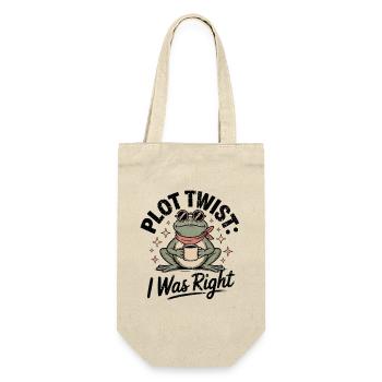 Plot Twist Frog: Ich hatte recht - Geschenkbeutel für Flaschen - Natur - Vorne
