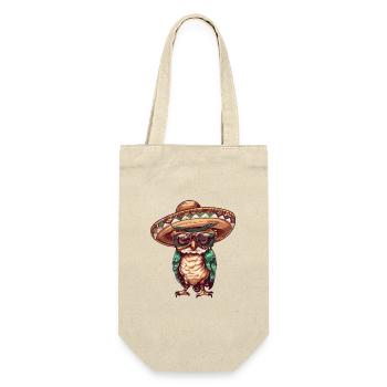 Owl Funny Sombrero - Gift Bag for Bottles - nature - Front