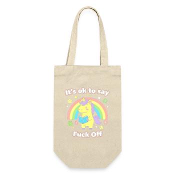 Einhorn-Lesung unter dem Regenbogen - Geschenkbeutel für Flaschen - Natur - Vorne