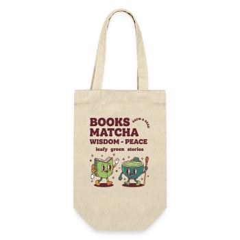 Books Matcha Wisdom Peace Leafy Green Stories - Gift Bag for Bottles - nature - Front