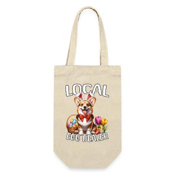 Local Egg Dealer Corgi - Geschenkbeutel für Flaschen - Natur - Vorne