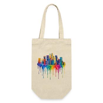 Los Angeles California Tropfende Kunst - Geschenkbeutel für Flaschen - Natur - Vorne