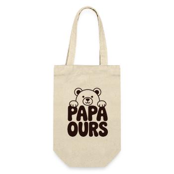 Papa Bear süßer Vatertag - Geschenkbeutel für Flaschen - Natur - Vorne