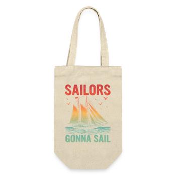 Sailors Gonna Sail Sailor Sail Captain - Geschenkbeutel für Flaschen - Natur - Vorne