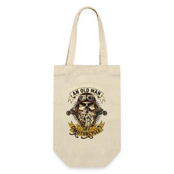 Old Man Motorcycle Biker Skull Vintage - Gift Bag for Bottles - nature - Front