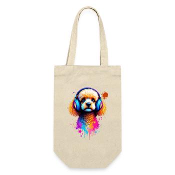 Caniche avec un casque - Sac à bouteille - nature - Devant