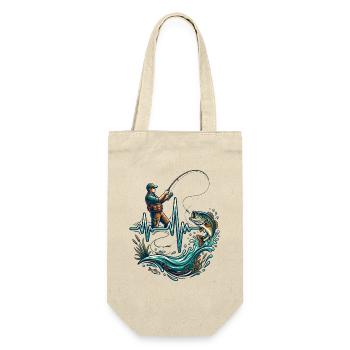 Heartbeat Fishing Angler ECG Fish - Gift Bag for Bottles - nature - Front