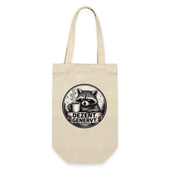 Dezent Genervt Waschbär Kaffee - Geschenkbeutel für Flaschen - Natur - Vorne