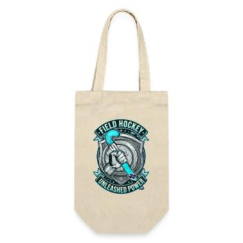 Feldhockey Schläger Unleashed Power Wappen - Geschenkbeutel für Flaschen - Natur - Vorne