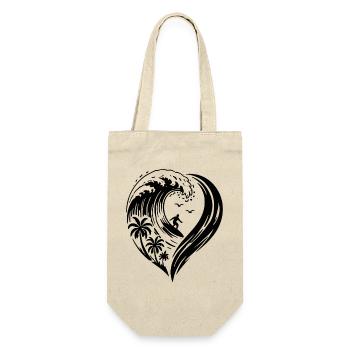 Heart Surfer Waves Ocean Love - Gift Bag for Bottles - nature - Front