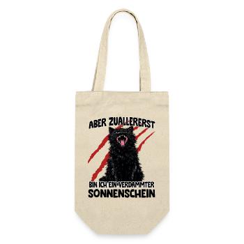 Chaos Goblin Katze schwarze Katze Kratzmonster - Geschenkbeutel für Flaschen - Natur - Vorne