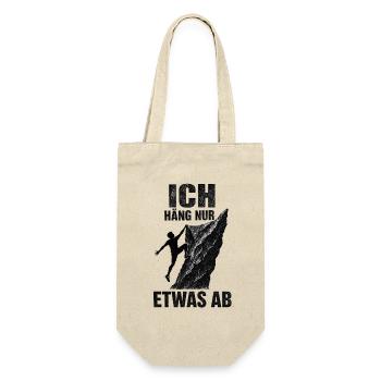 Ich häng nur etwas ab lustiges Bergsteiger Spruch - Geschenkbeutel für Flaschen - Natur - Vorne