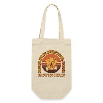 Groovy Dog Vintage Logo - Gift Bag for Bottles - nature - Front