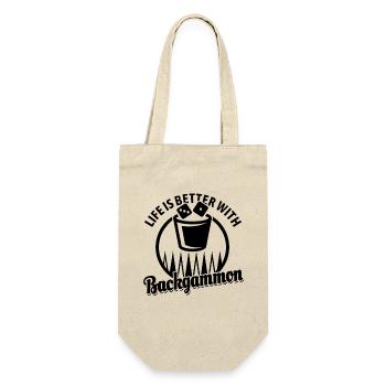 Backgammon | Jeu de société | Don - Sac à bouteille - nature - Devant