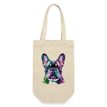 Bouledogue Français Low Poly Coloré Moderne - Sac à bouteille - nature - Devant