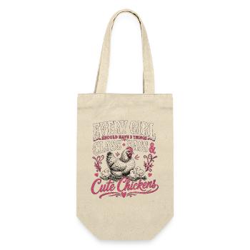 Every Girl Needs Class, Sass & Chicks - Gift Bag for Bottles - nature - Front