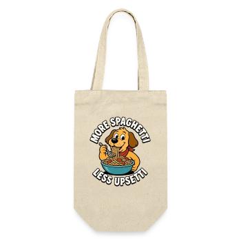 More spaghetti, less hassle, dog spaghetti - Gift Bag for Bottles - nature - Front
