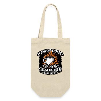 Kaffee Erst Natur Camping Motiv - Geschenkbeutel für Flaschen - Natur - Vorne