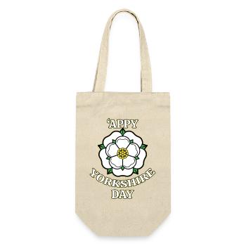 Frohen Yorkshire-Tag, White Rose County - Geschenkbeutel für Flaschen - Natur - Vorne
