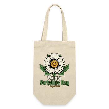 Happy Yorkshire Day, 1. August 1759 Weiße Rose - Geschenkbeutel für Flaschen - Natur - Vorne