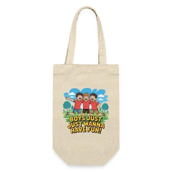 Drei Jungen Outdoor-Spaß - Geschenkbeutel für Flaschen - Natur - Vorne