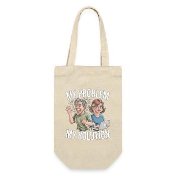 Graphic Designer My Problem My Pictogram Mom Dad - Geschenkbeutel für Flaschen - Natur - Vorne