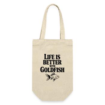 Das Leben ist besser mit Goldfischen - Geschenkbeutel für Flaschen - Natur - Vorne