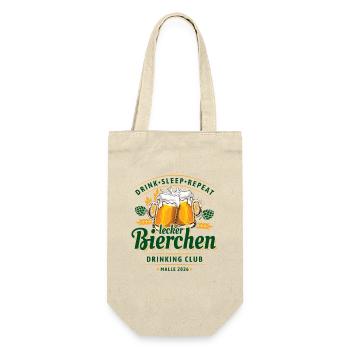 Malle 2026 - Lecker Bierchen Drinking Club - Geschenkbeutel für Flaschen - Natur - Vorne