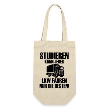 Studieren kann jeder LKW fahren nur die besten  - Geschenkbeutel für Flaschen - Natur - Vorne
