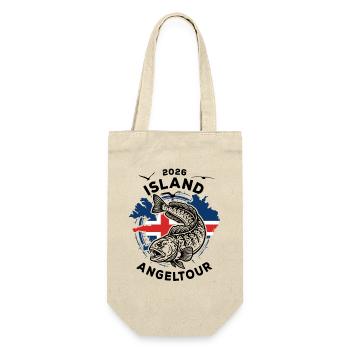 Island Angeltour 2026 Seewolf Geschenk - Geschenkbeutel für Flaschen - Natur - Vorne