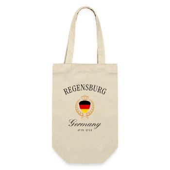 Regensburg Deutschland Wappen Krone – Reise Design - Geschenkbeutel für Flaschen - Natur - Vorne
