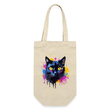 Bunte Bombay-Katzengesicht-Splash-Kunst - Geschenkbeutel für Flaschen - Natur - Vorne