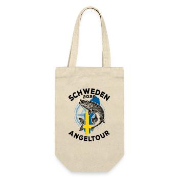 Schweden 2026 Angeltour | Angler | Hecht - Geschenkbeutel für Flaschen - Natur - Vorne