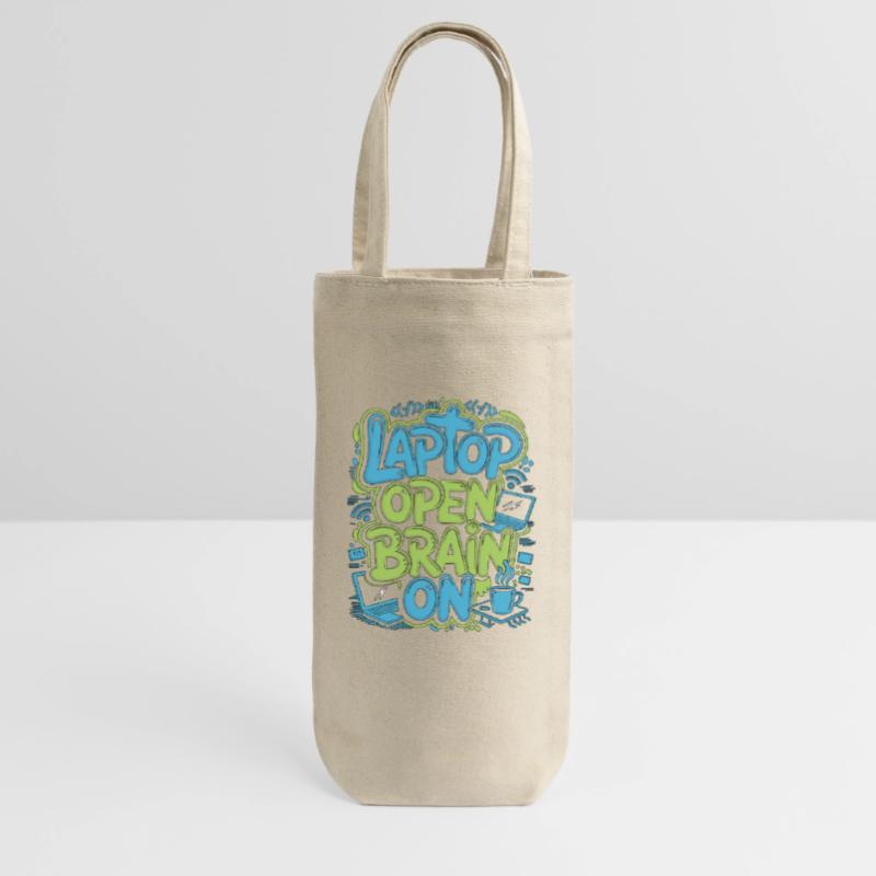 Remote Developer Laptop Open Brain On Remote Coder Gift Bag for Bottles