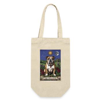 Bulldog Tarotkarte - Geschenkbeutel für Flaschen - Natur - Vorne