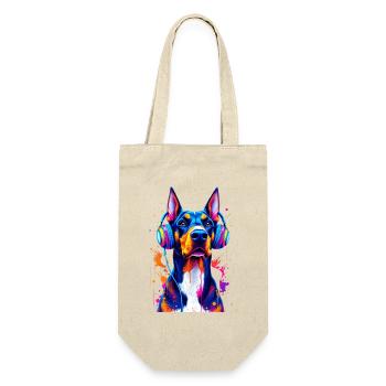 Doberman with headphones - Gift Bag for Bottles - nature - Front