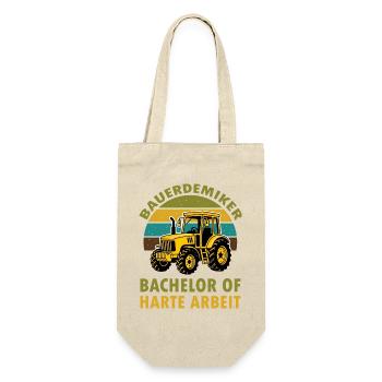 Bauer Akademiker Bachalor of harte Arbeit  - Geschenkbeutel für Flaschen - Natur - Vorne